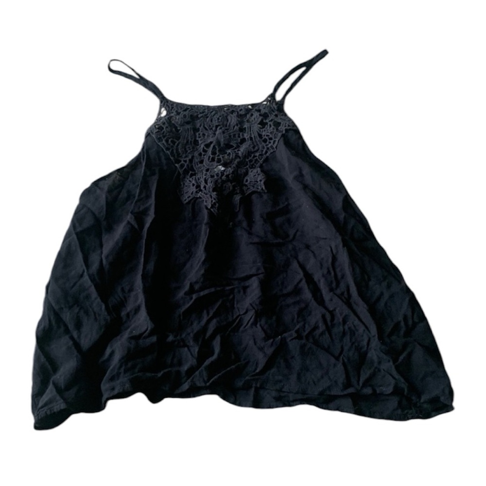 Active USA Black Cropped Tank Top